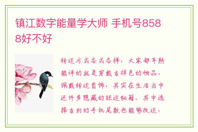 镇江数字能量学大师 手机号8588好不好