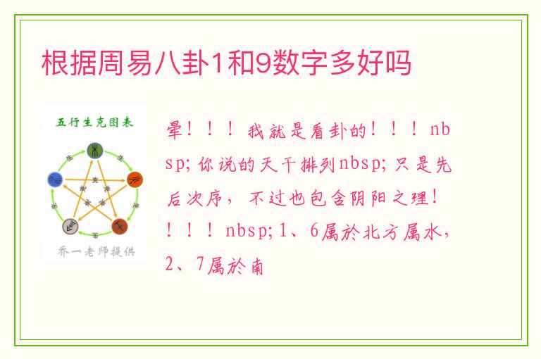 根据周易八卦1和9数字多好吗